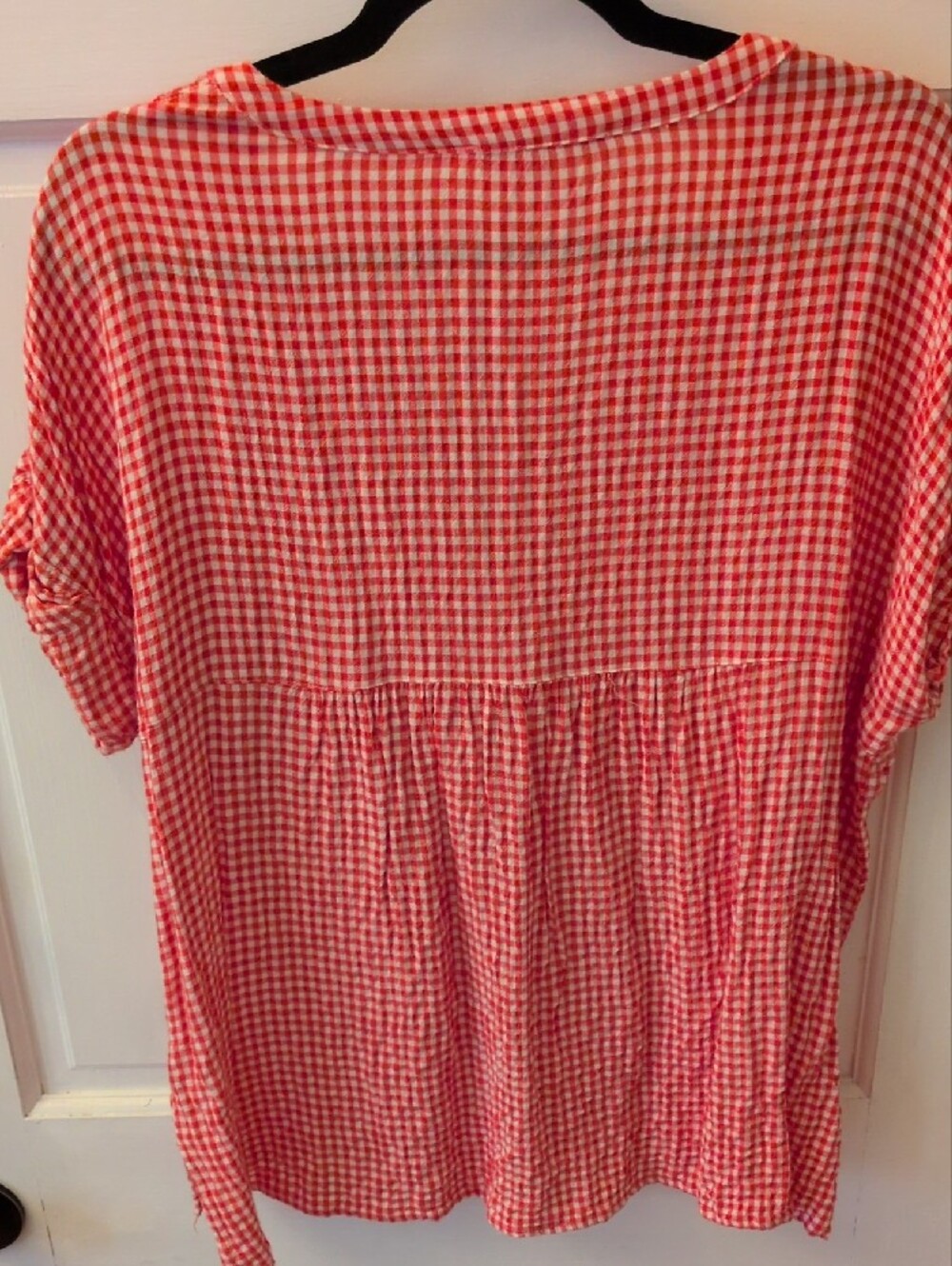 Jane & Delancy Red Gingham V-Neck Top - Picture 3 of 5